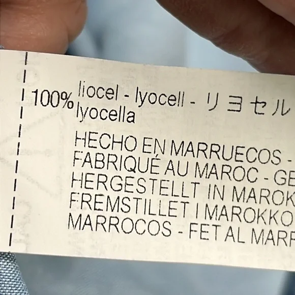 ZARA Boyfriend Shirt Casual Boho Coastal Denim Chambray V-Neck Tab SLV Tencel M - Picture 13 of 16